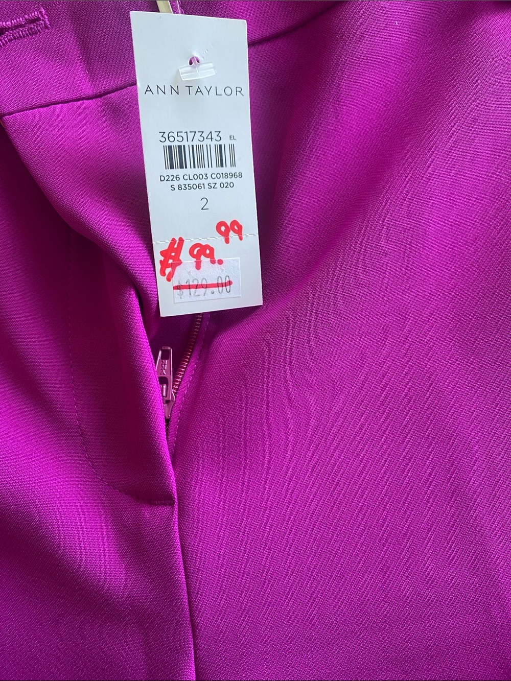 Ann Taylor Wide-Leg Dress Pants in Vivid Fuchsia - Picture 2 of 6